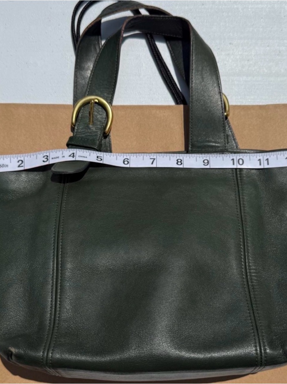 Coach Bottle Green Waverly Leather Tote with Gold Hardware - Picture 2 of 8